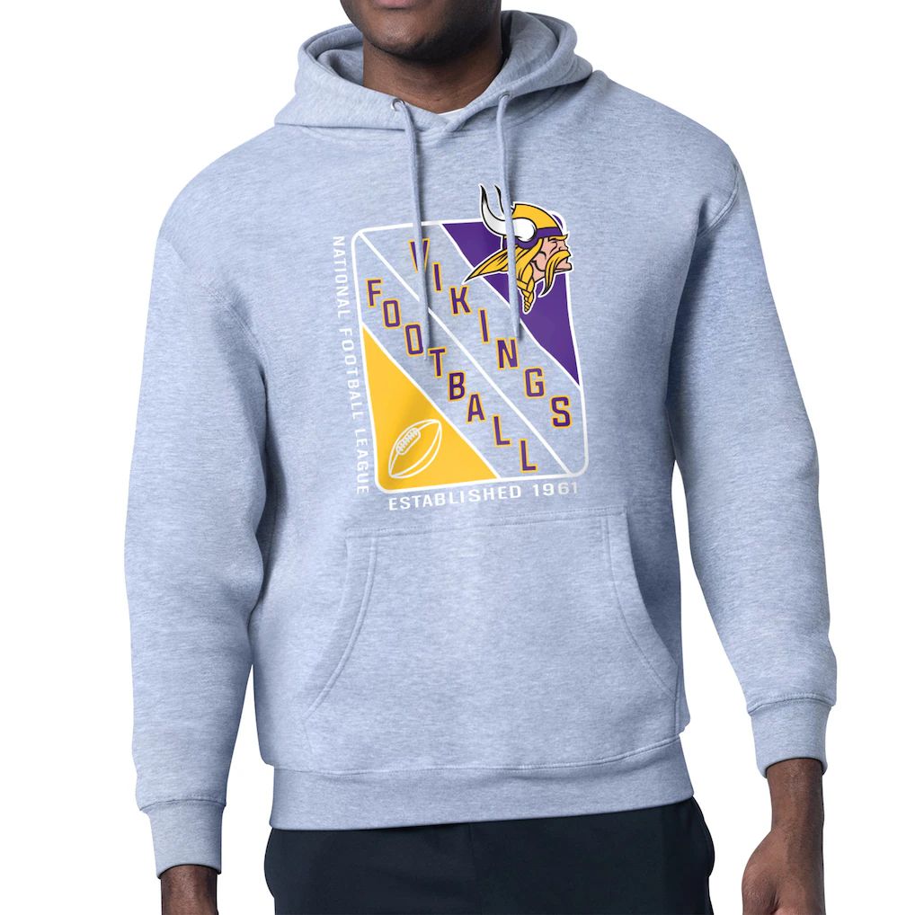 Men 2026 NFL Minnesota Vikings Grey Hoodie hooded style 01